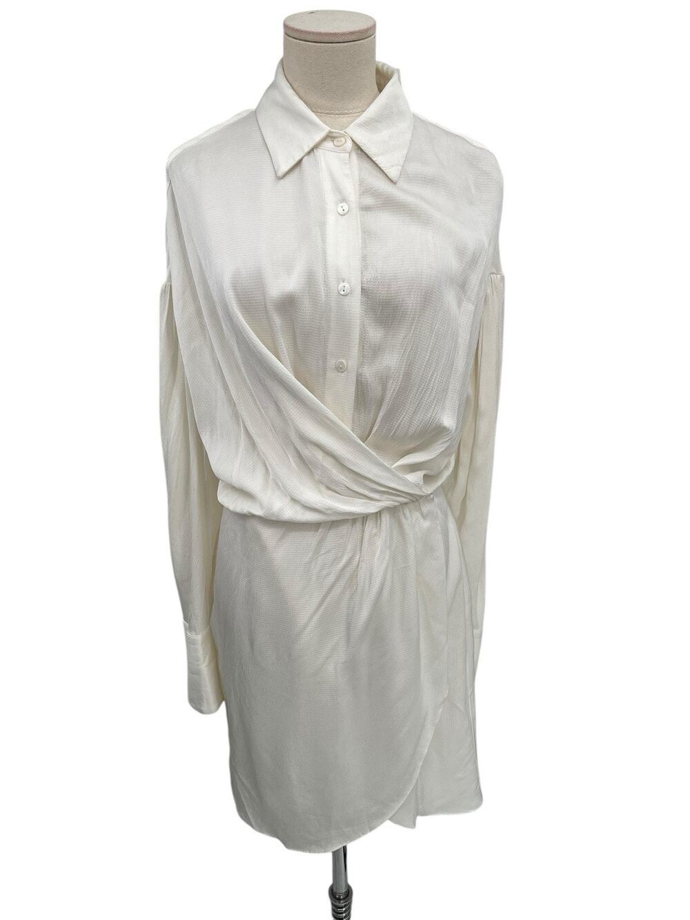 NWT Aiifos Wrap Short Dress Mini White Size Small ?